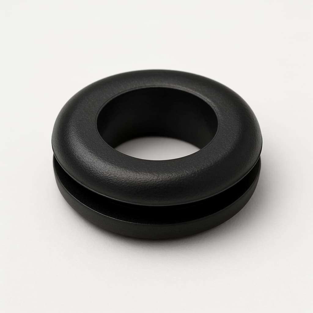 PVC Grommet, Black, 11 mm Panel Hole — illustrative AI-generated image