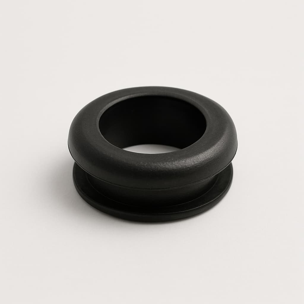 PVC Grommet, Black, 11 mm Panel Hole — illustrative AI-generated image