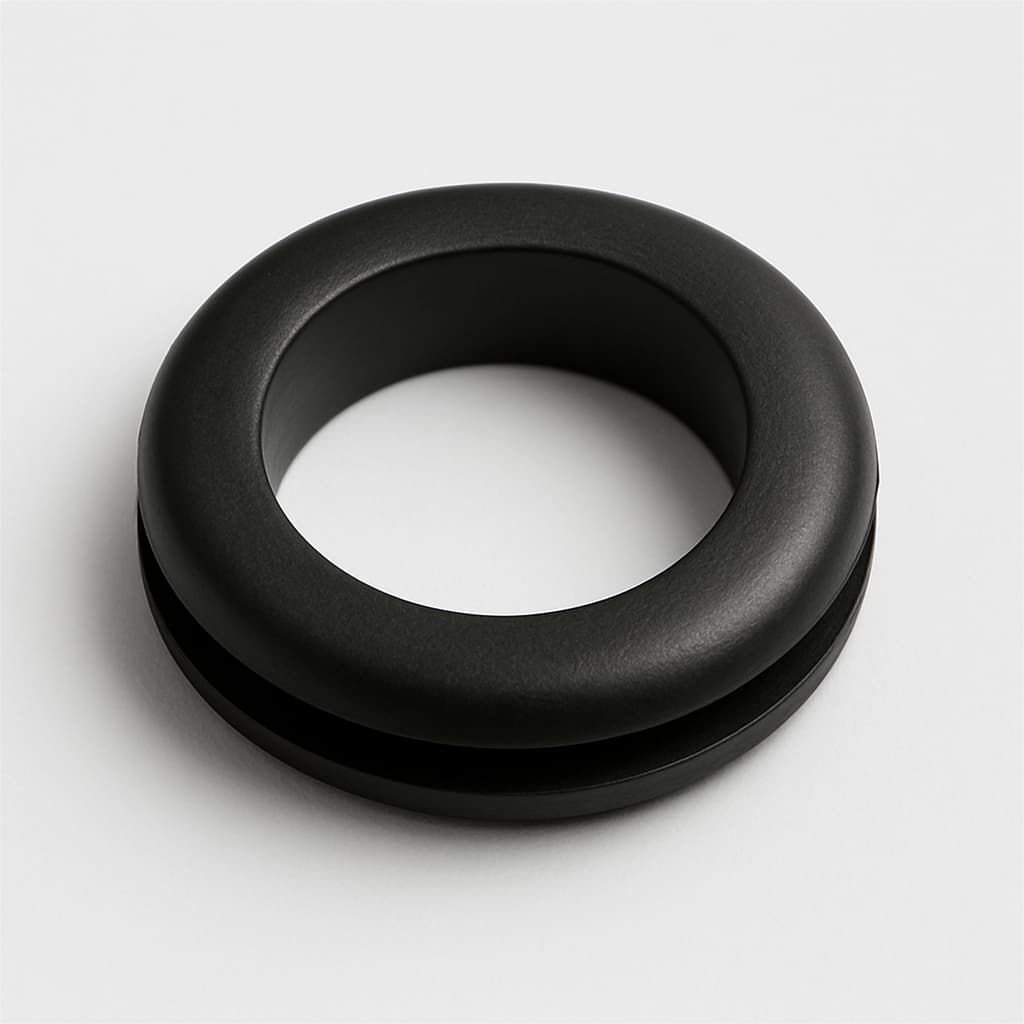 PVC Black Grommet, 11 mm Panel Hole — illustrative AI-generated image