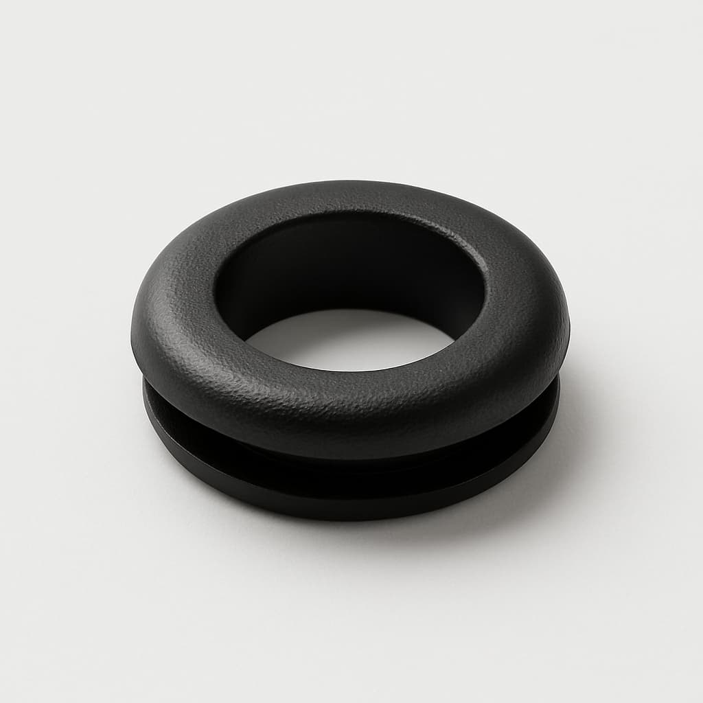 PVC Black Grommet, 11 mm Panel Hole — illustrative AI-generated image