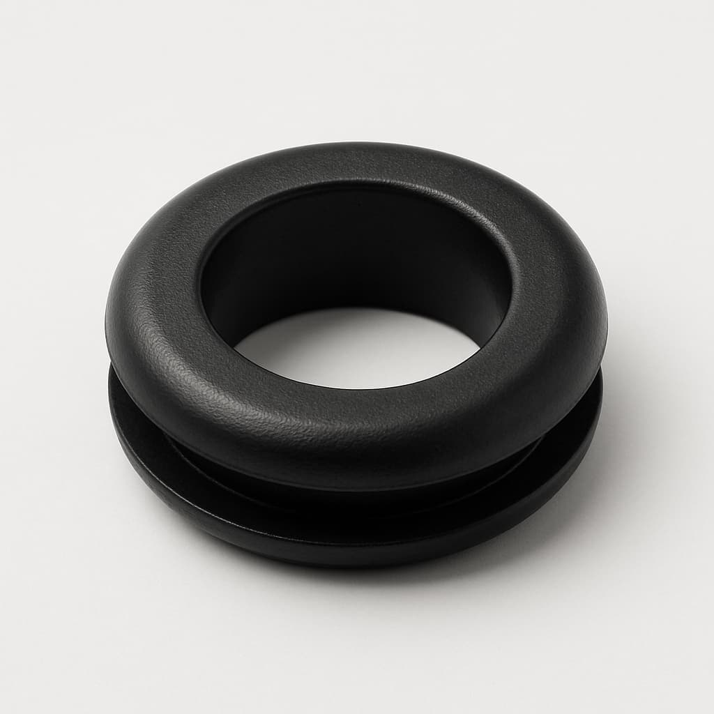 PVC Grommet, Black, 11 mm Panel Hole — illustrative AI-generated image