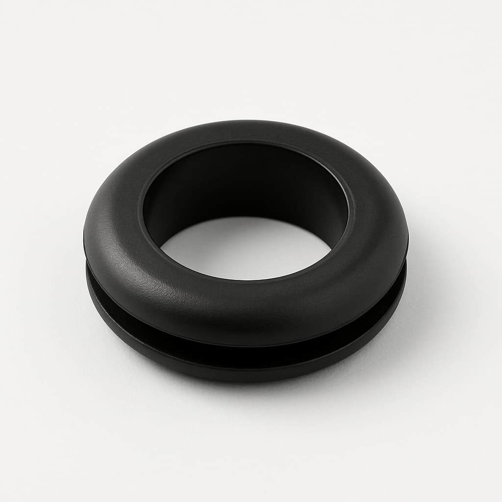 PVC Black Grommet, 10 mm Panel Hole — illustrative AI-generated image
