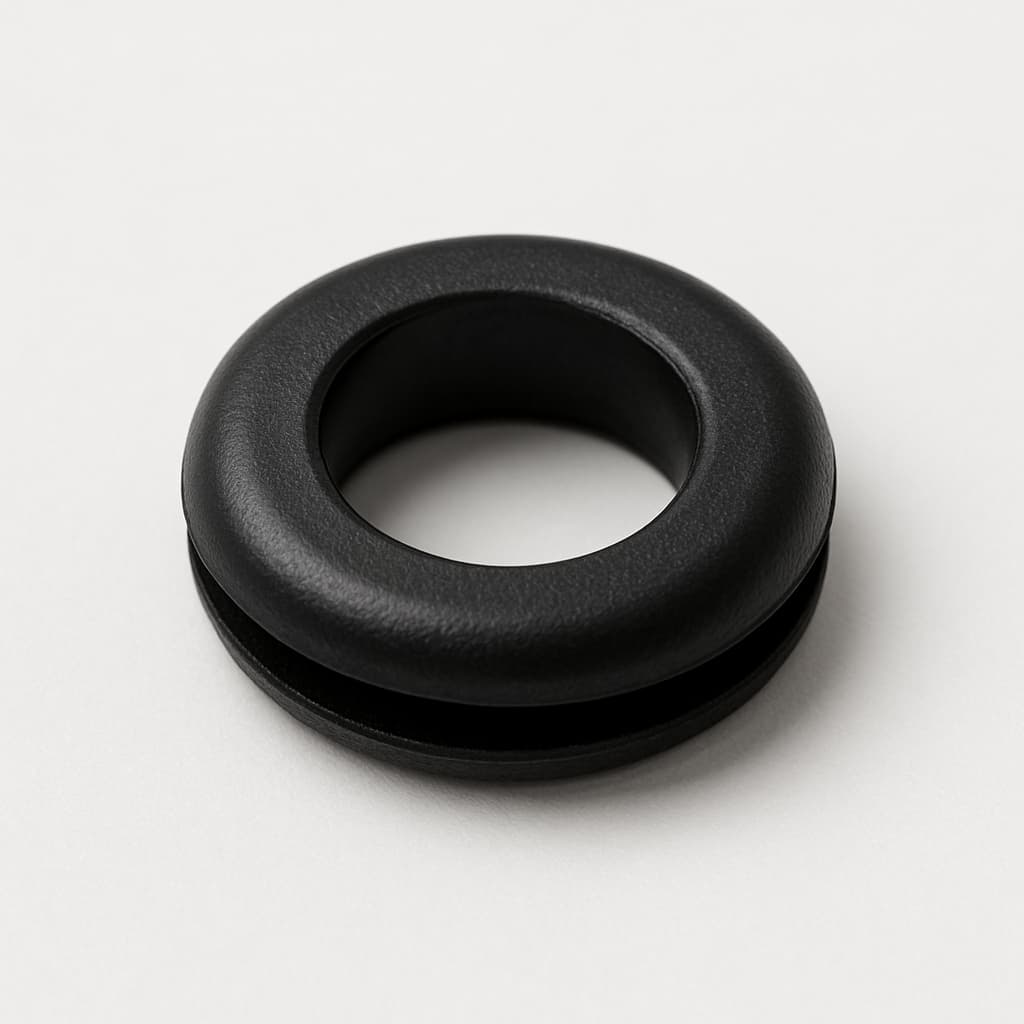 PVC Black Grommet, 10 mm Panel Hole — illustrative AI-generated image
