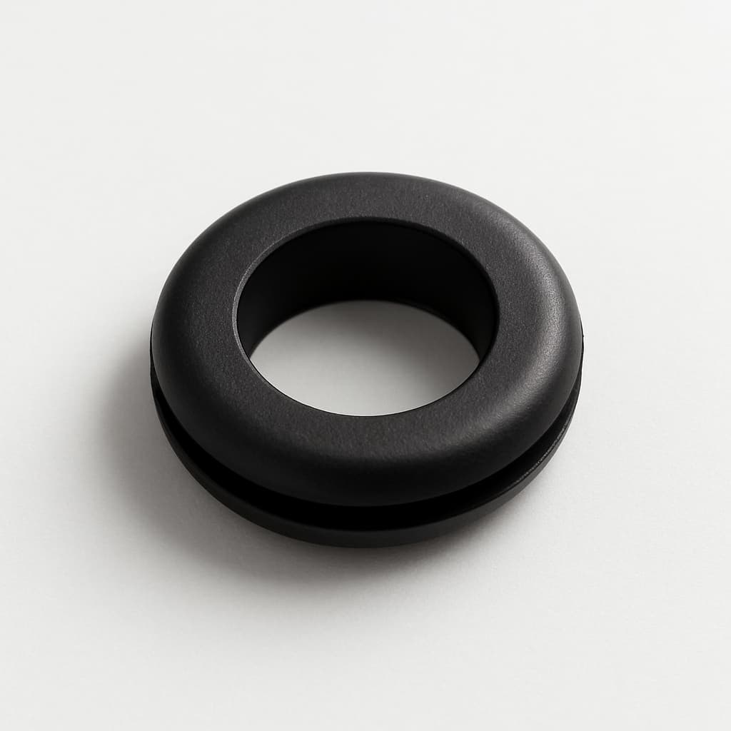 PVC Black Grommet, 11 mm Panel Hole — illustrative AI-generated image