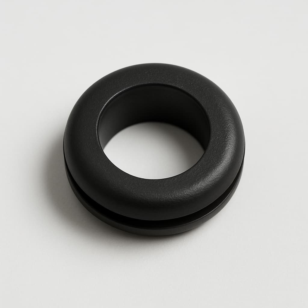 PVC Grommet, Black, 11 mm Panel Hole — illustrative AI-generated image