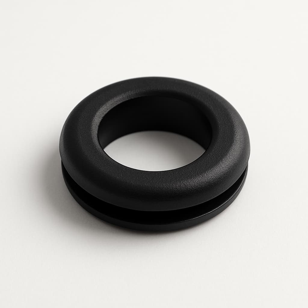 PVC Grommet, Black, 11 mm Panel Hole — illustrative AI-generated image
