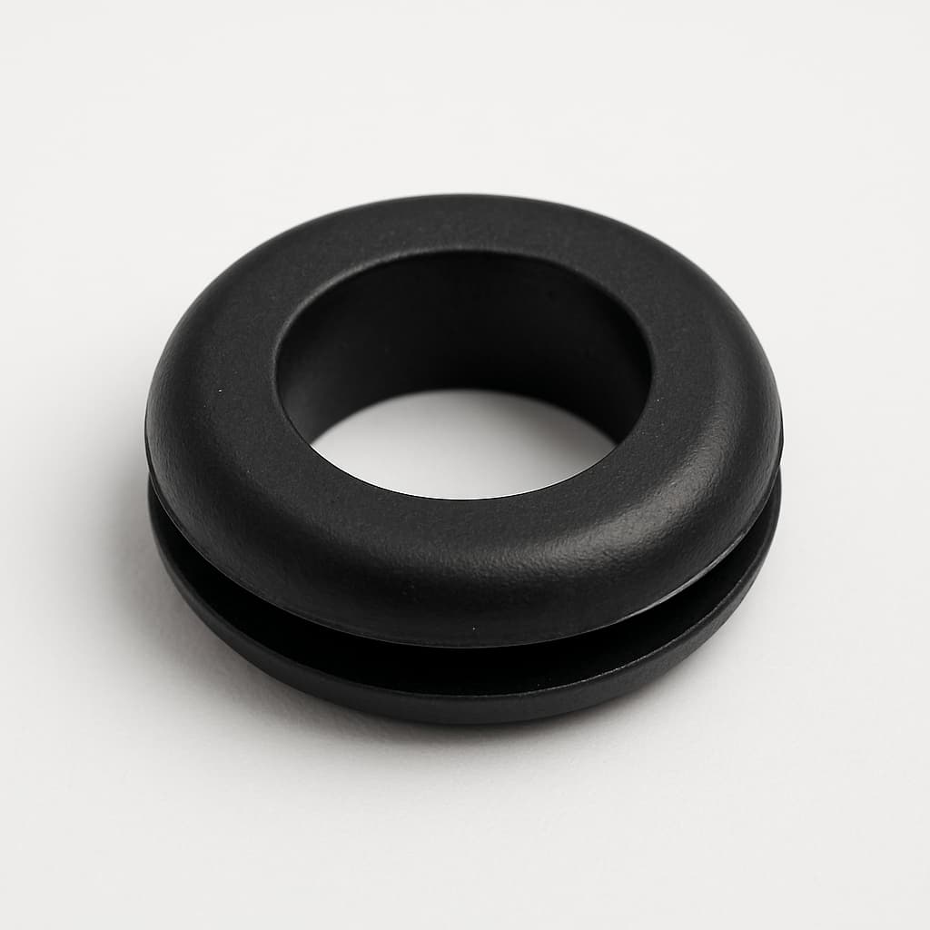 PVC Grommet, Black, 11 mm Panel Hole — illustrative AI-generated image