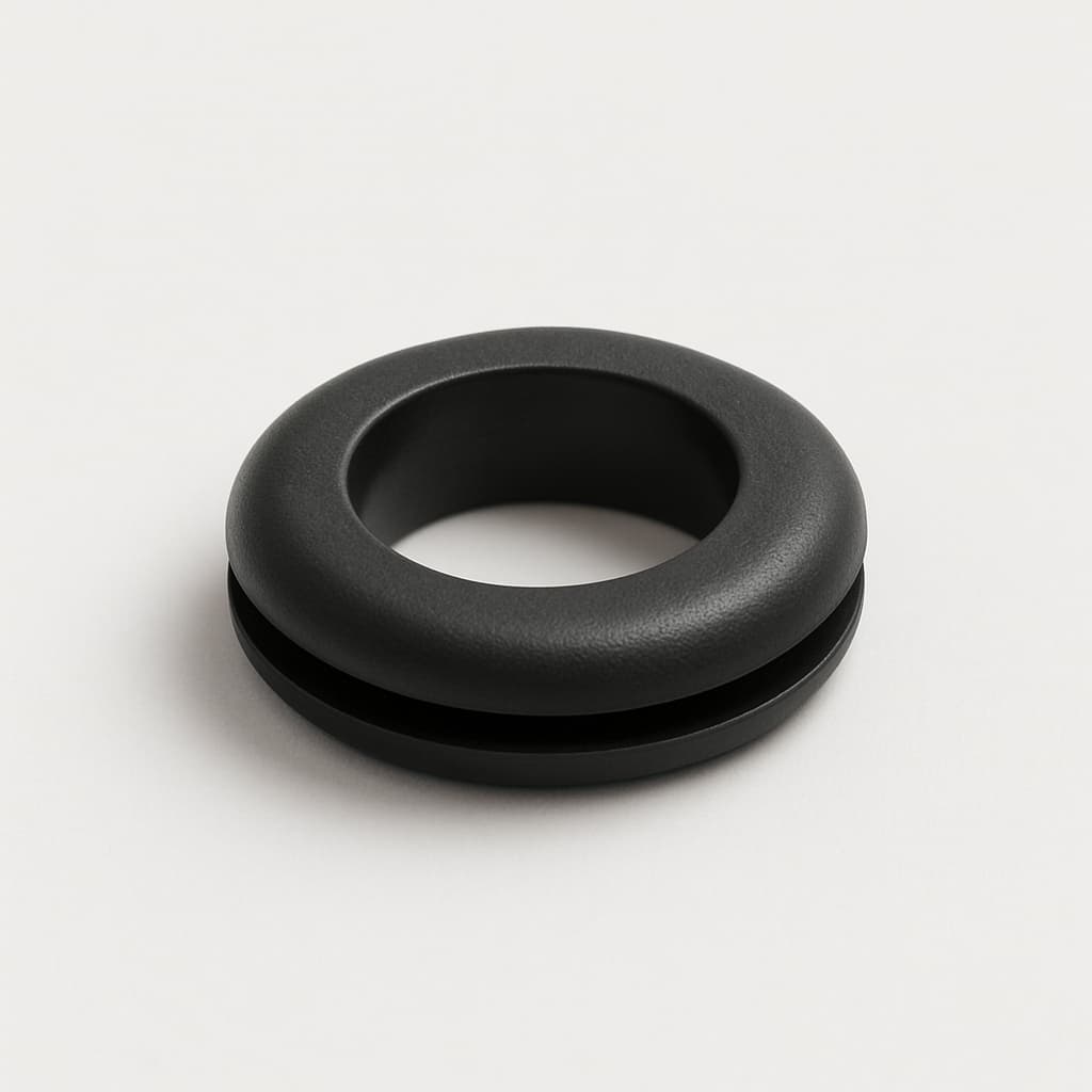 PVC Grommet, Black, 11 mm Panel Hole — illustrative AI-generated image