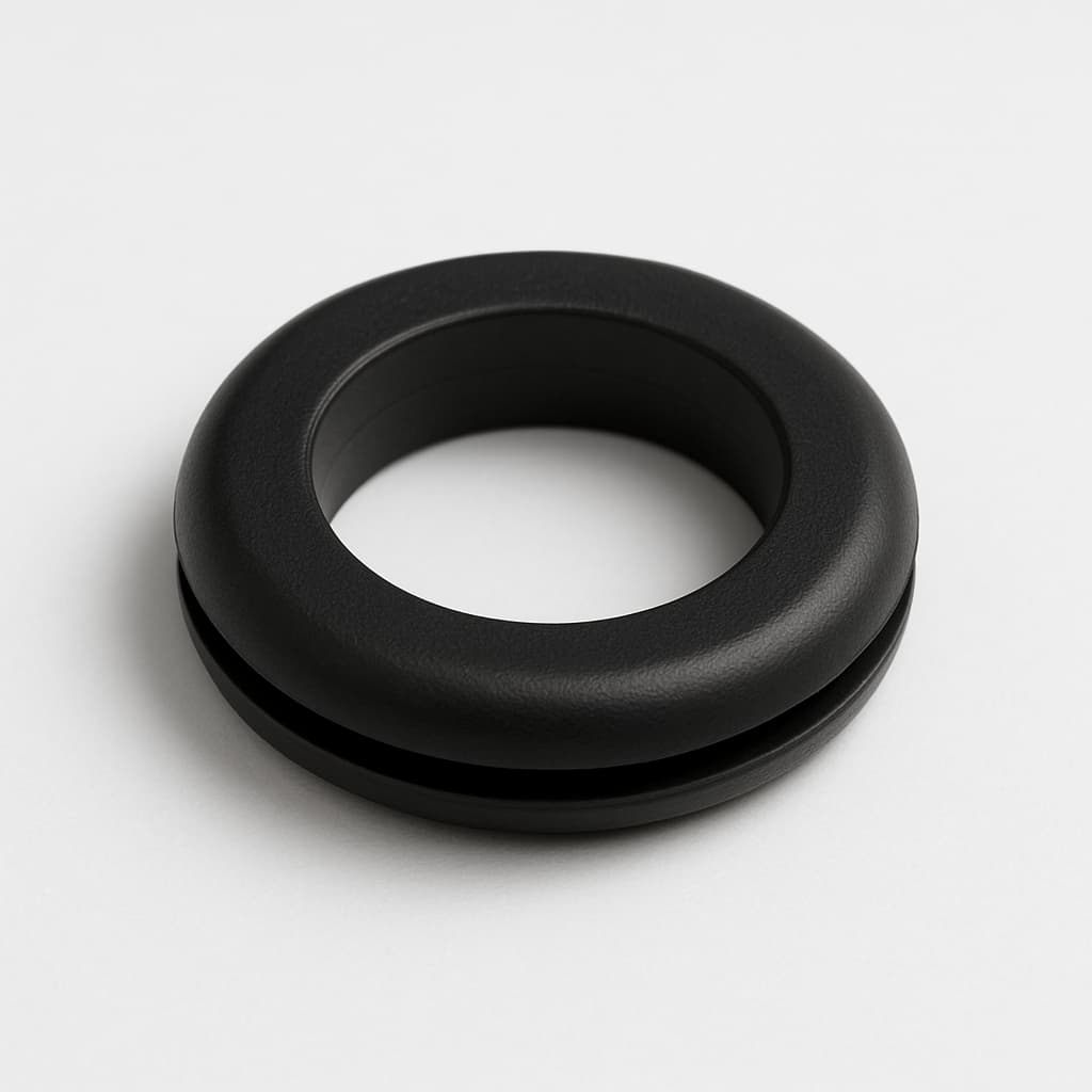 PVC Grommet, Black, 11 mm Panel Hole — illustrative AI-generated image