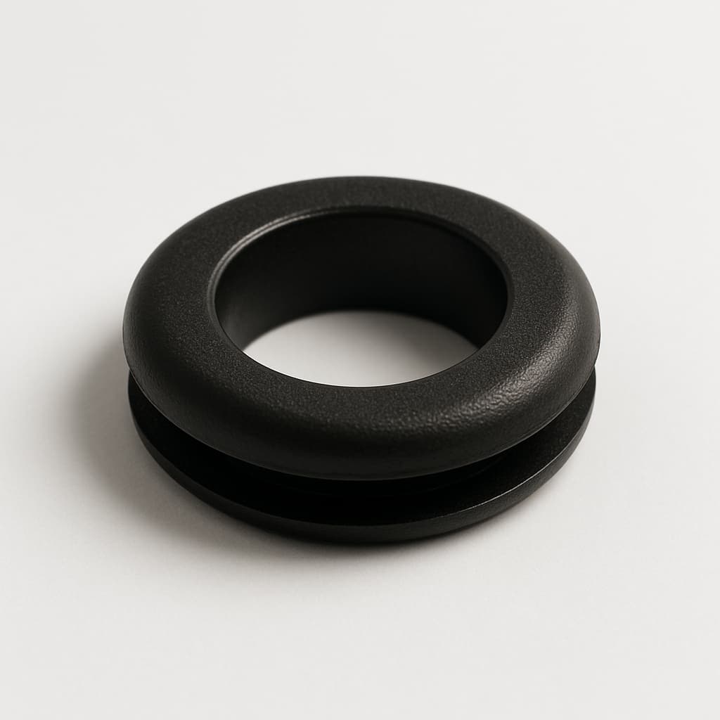 PVC Grommet, Black, 11 mm Panel Hole — illustrative AI-generated image