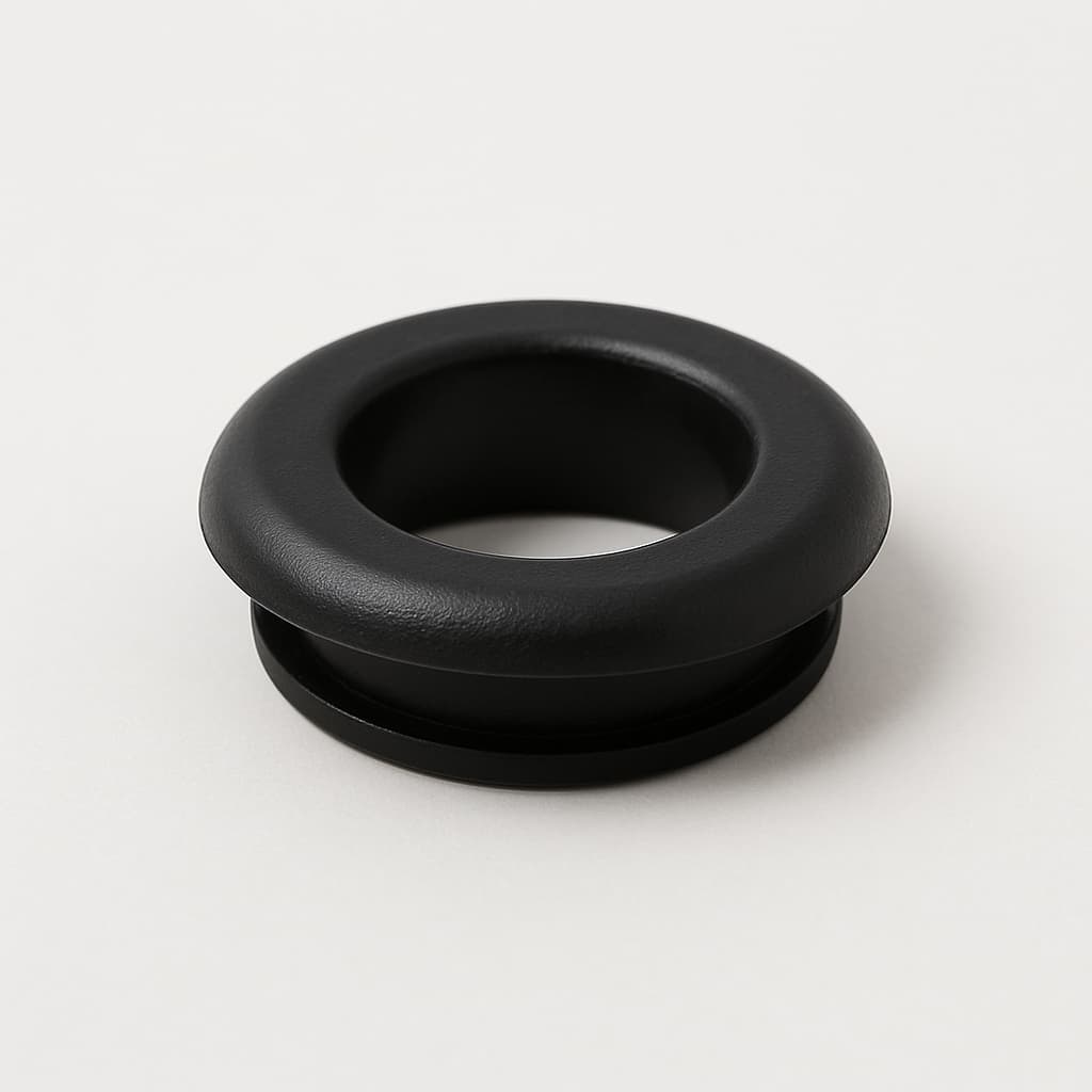 PVC Black Grommet for 11 mm Panel Hole — illustrative AI-generated image