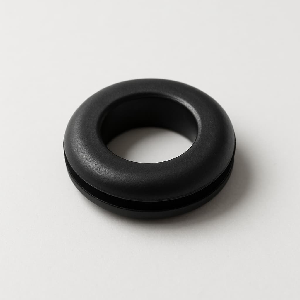 PVC Black Grommet, 11 mm Panel Hole — illustrative AI-generated image