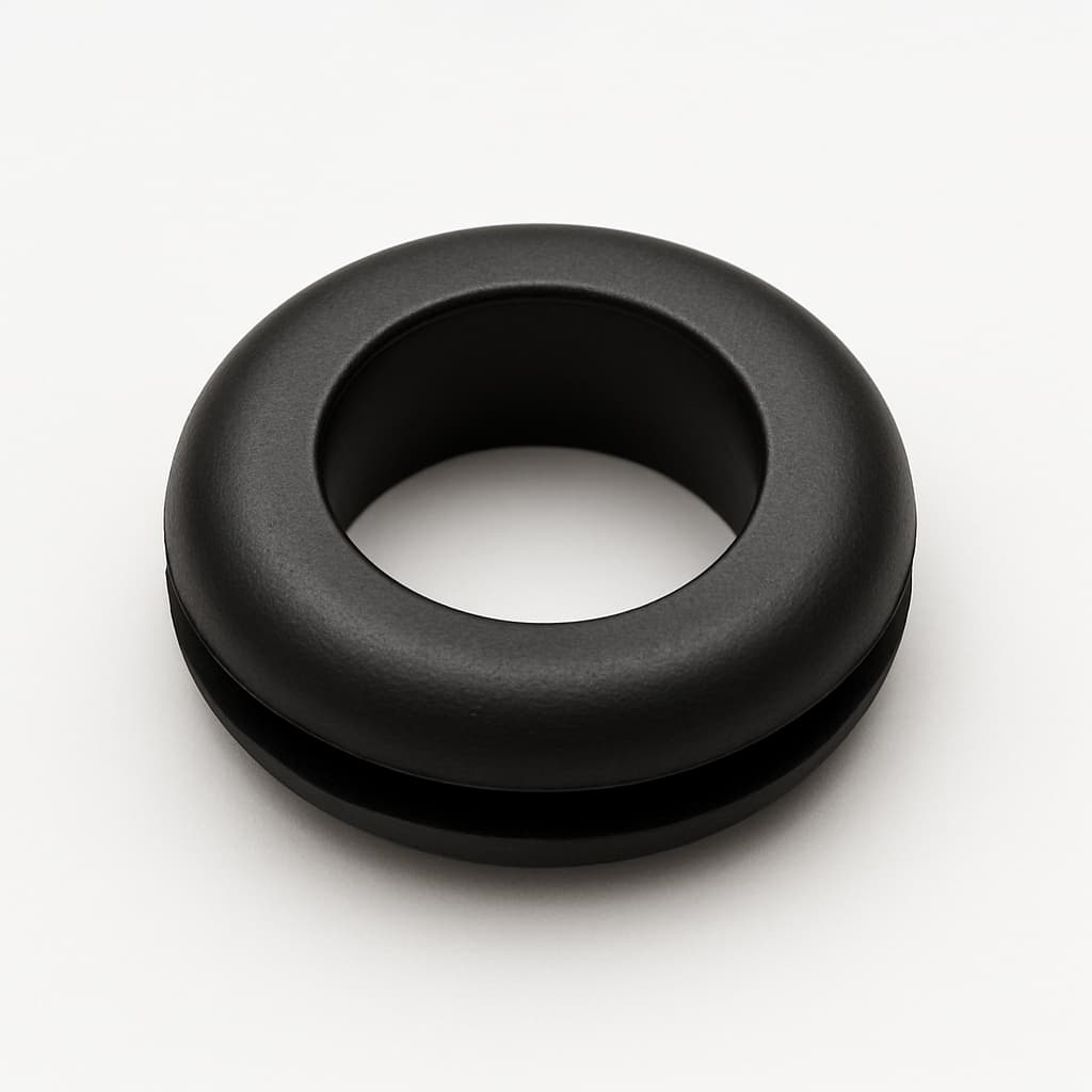 PVC Grommet, Black, 11 mm Panel Hole — illustrative AI-generated image