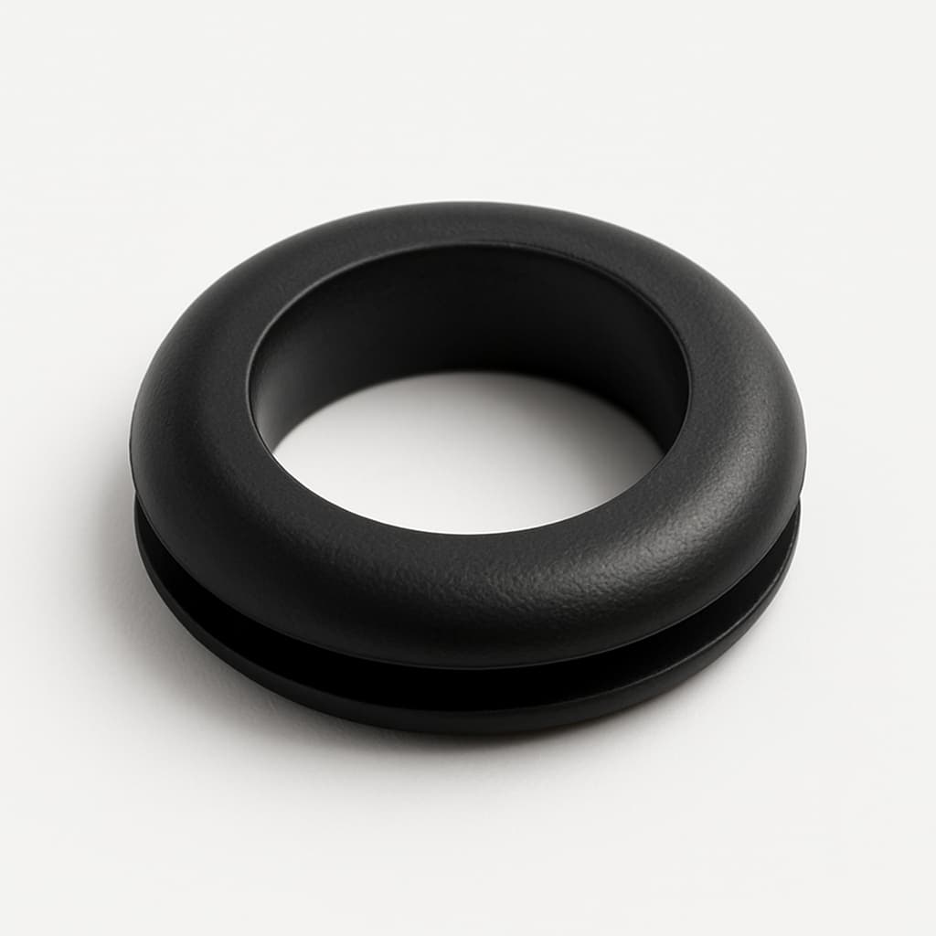 PVC Grommet, Black, 11 mm Panel Hole — illustrative AI-generated image