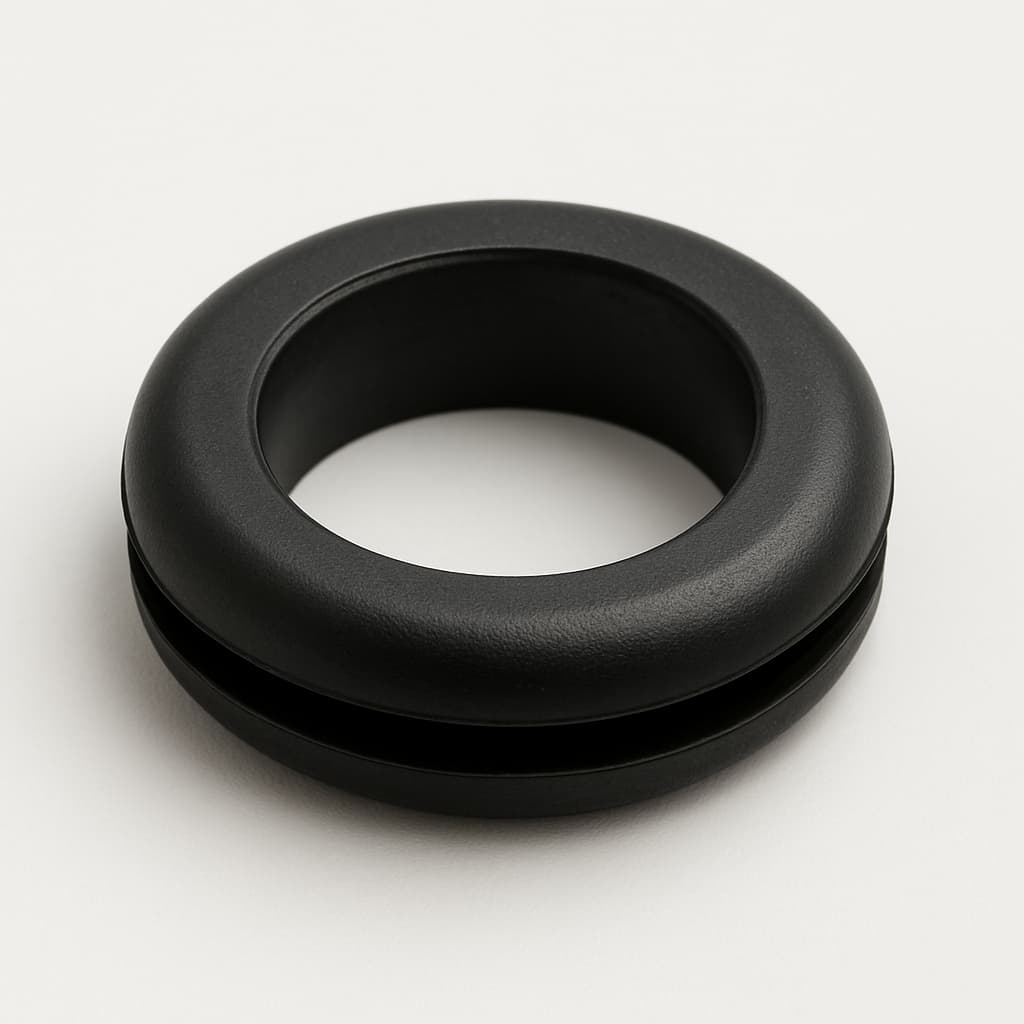PVC Grommet, Black, 11 mm Panel Hole — illustrative AI-generated image
