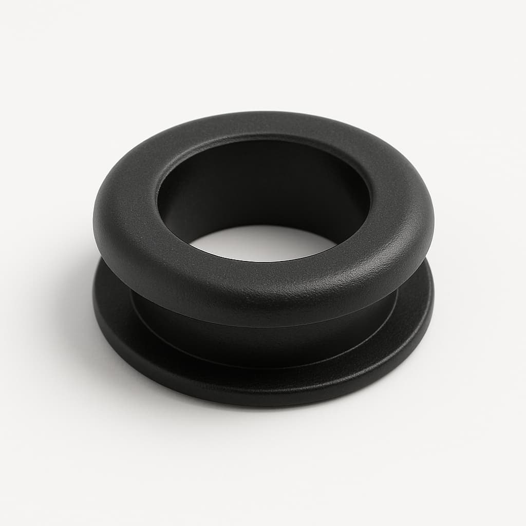 PVC Grommet, Black, 11 mm Panel Hole — illustrative AI-generated image