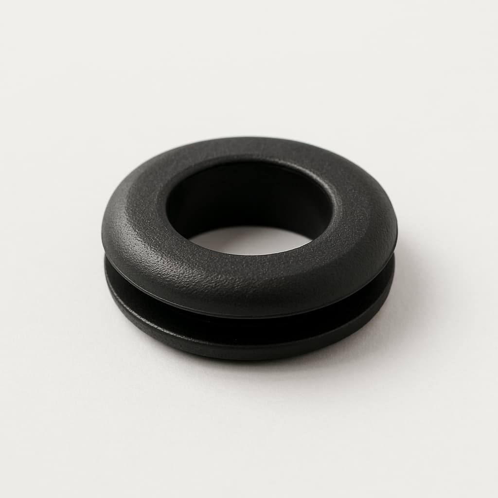 PVC Grommet, Black, 11 mm Panel Hole — illustrative AI-generated image