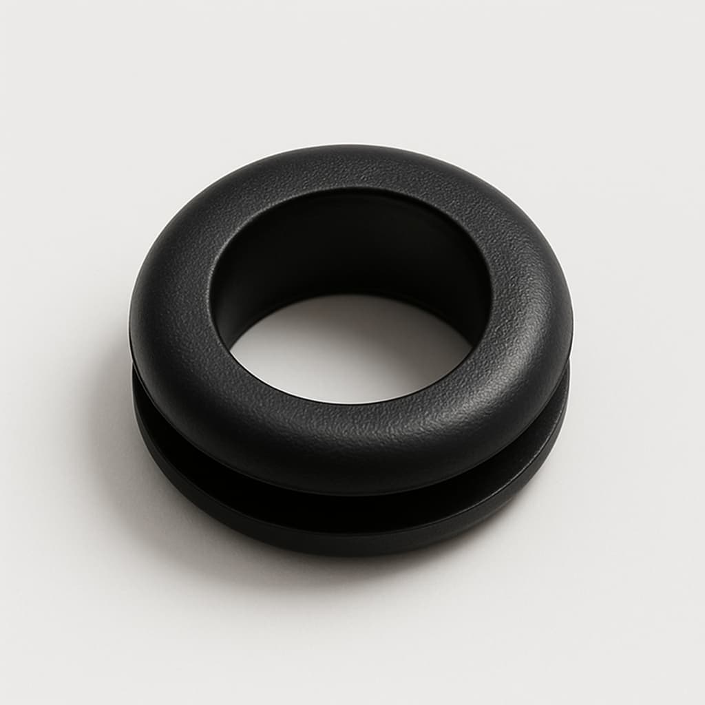 PVC Black Grommet, 11 mm Panel Hole — illustrative AI-generated image