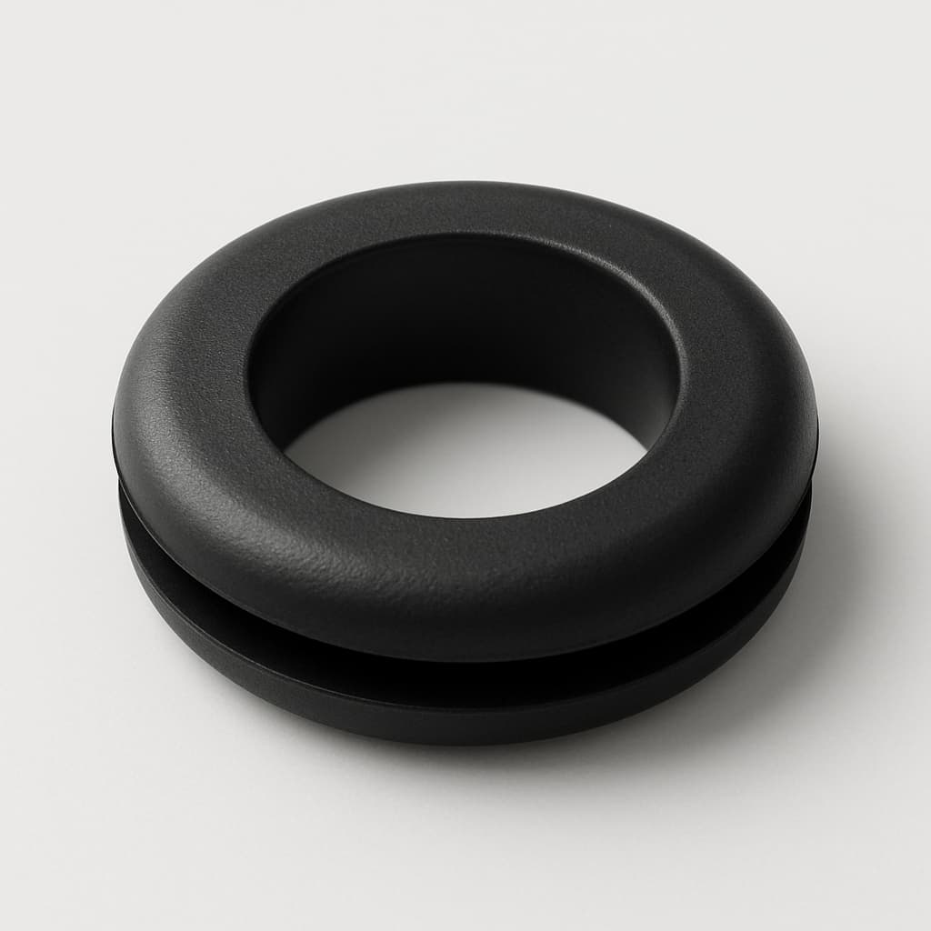 PVC Black Grommet for 11.5 mm Panel Hole — illustrative AI-generated image