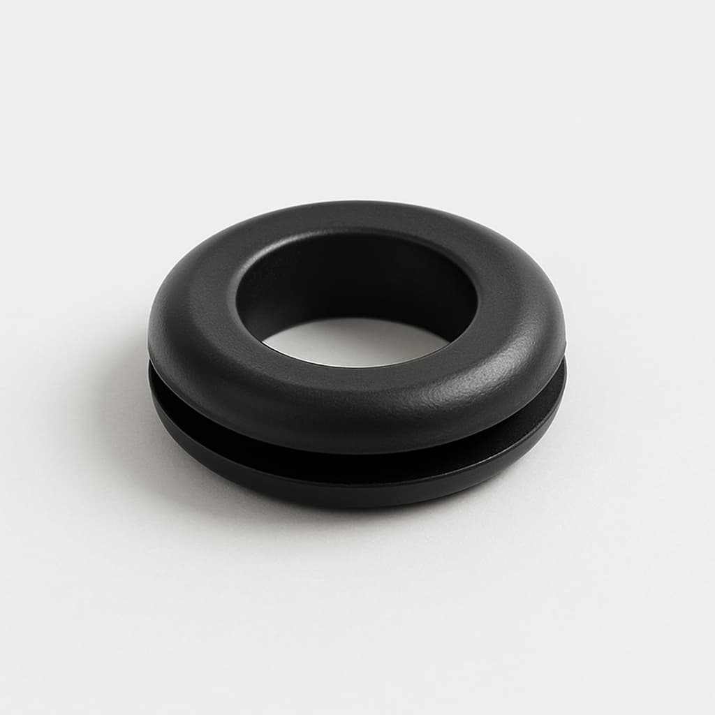 PVC Black Grommet for 12 mm Panel Hole — illustrative AI-generated image