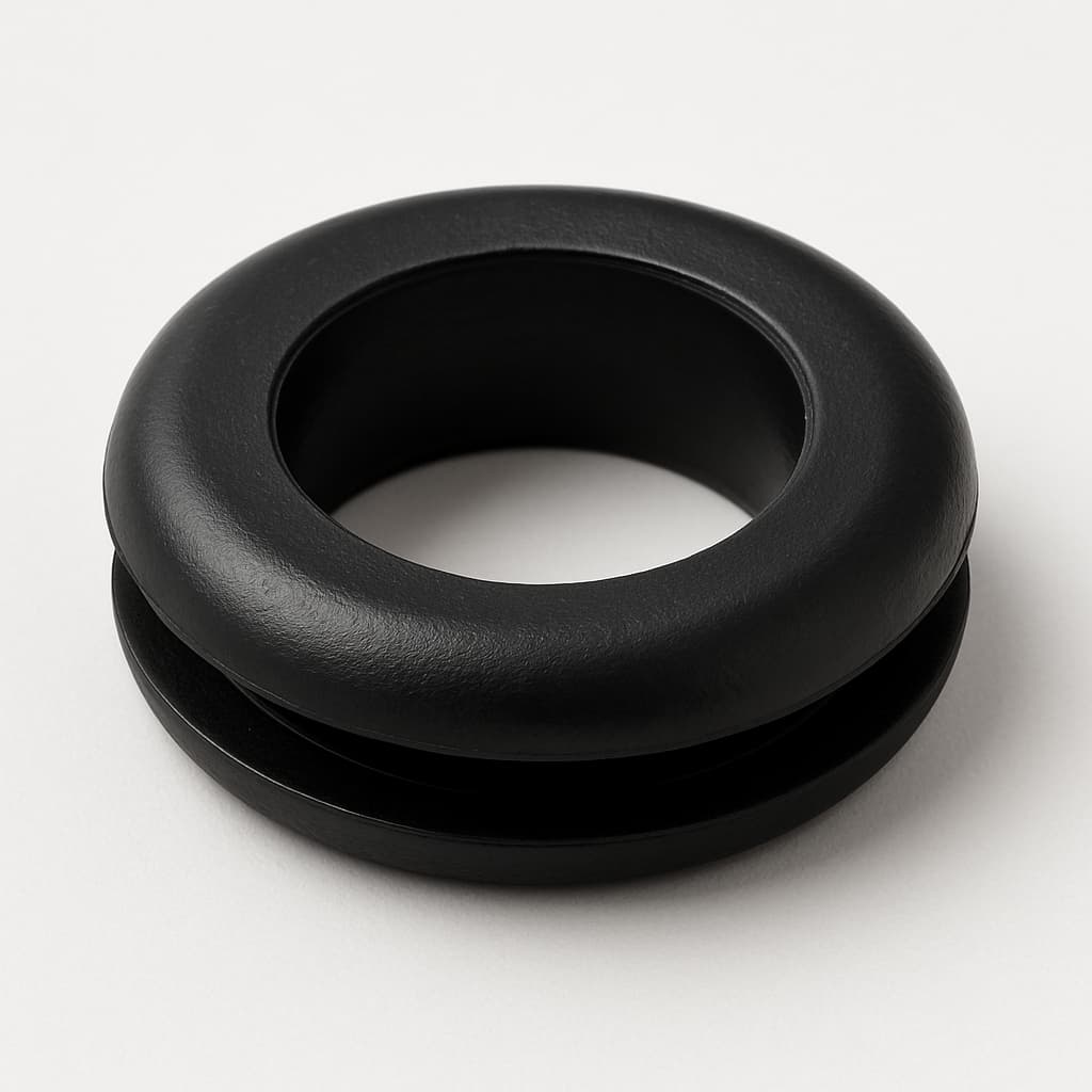PVC Black Grommet for 13.5 mm Panel Hole — illustrative AI-generated image