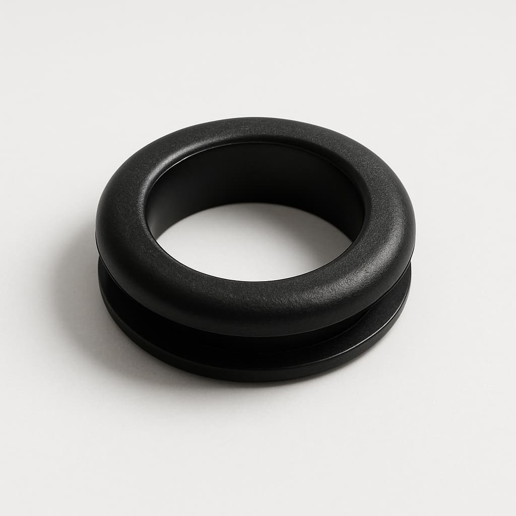 PVC Black Grommet for 15 mm Panel Hole — illustrative AI-generated image