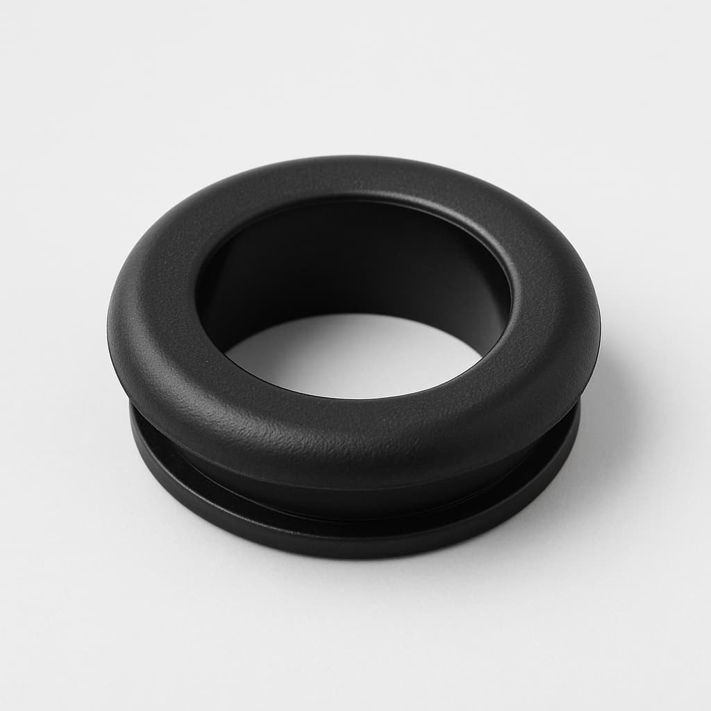 PVC Black Grommet for 15 mm Panel Hole — illustrative AI-generated image