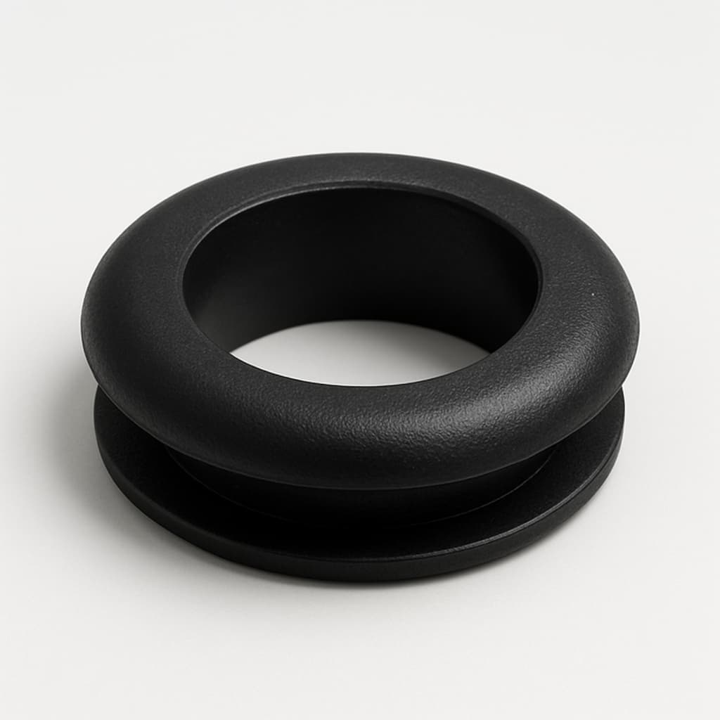PVC Grommet, Black, 15 mm Panel Hole — illustrative AI-generated image