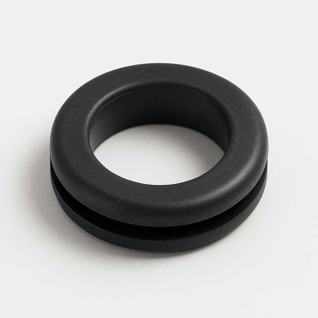PVC Black Grommet for 15 mm Panel Hole — illustrative AI-generated image