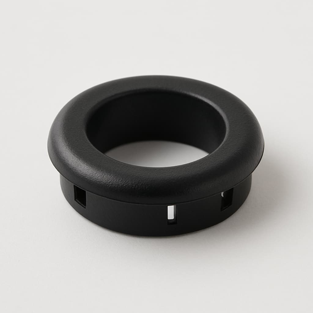 PVC Black Grommet, 15 mm Panel Hole — illustrative AI-generated image