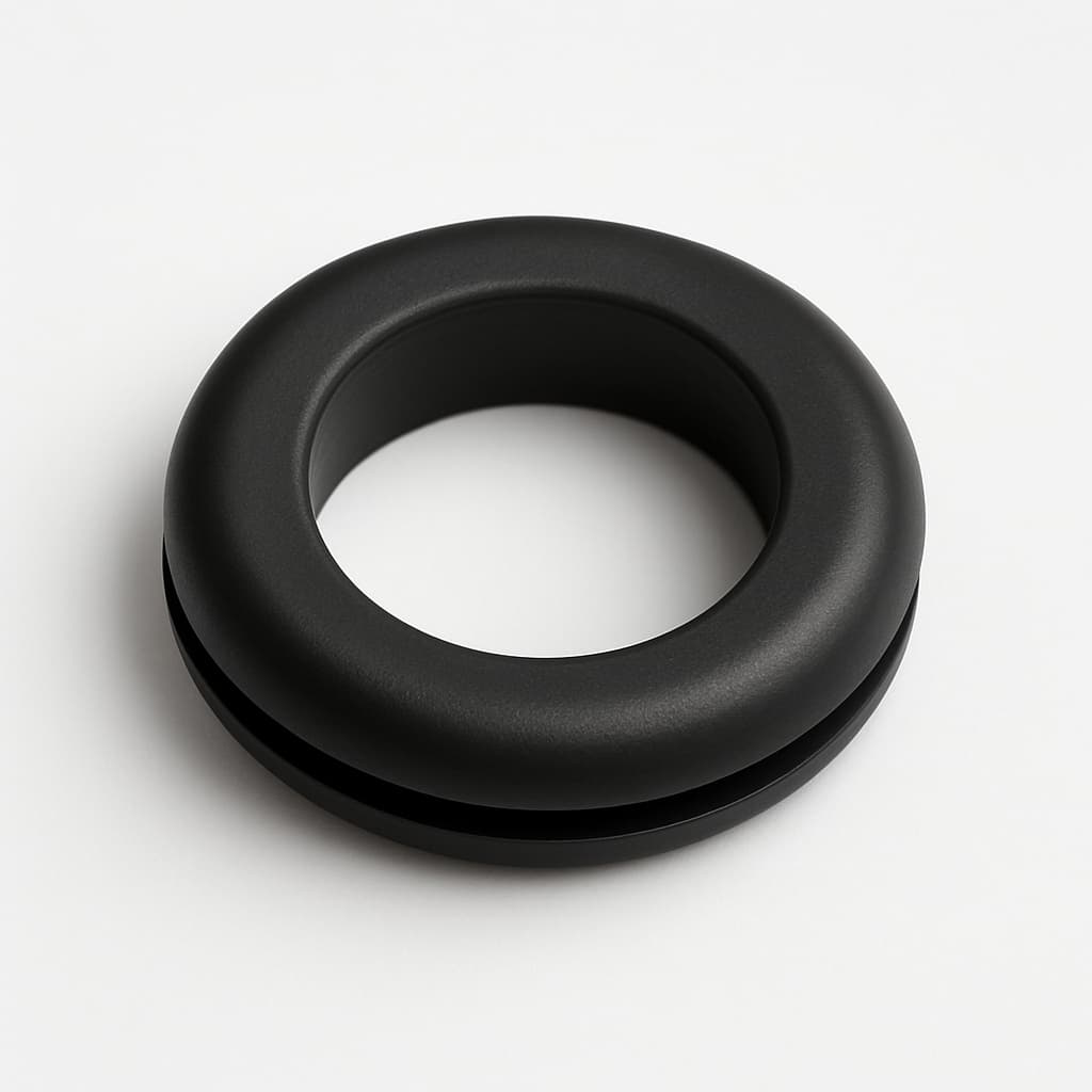 PVC Grommet, Black — illustrative AI-generated image