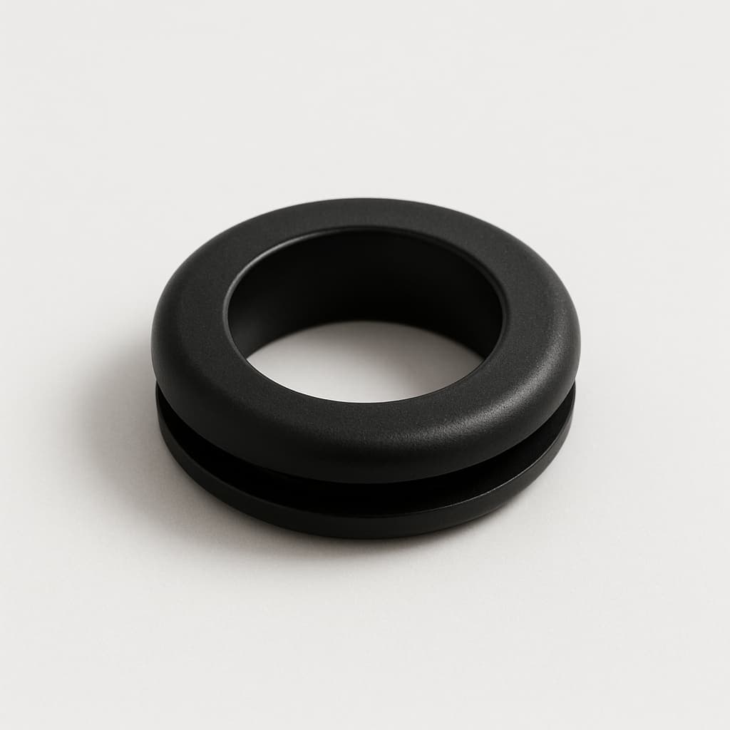 PVC Black Grommet for 15 mm Panel Hole — illustrative AI-generated image