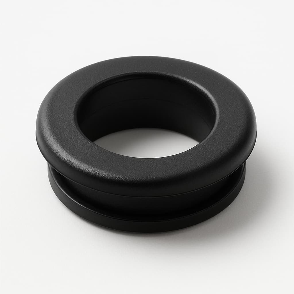 PVC Black Grommet for 15 mm Panel Hole — illustrative AI-generated image