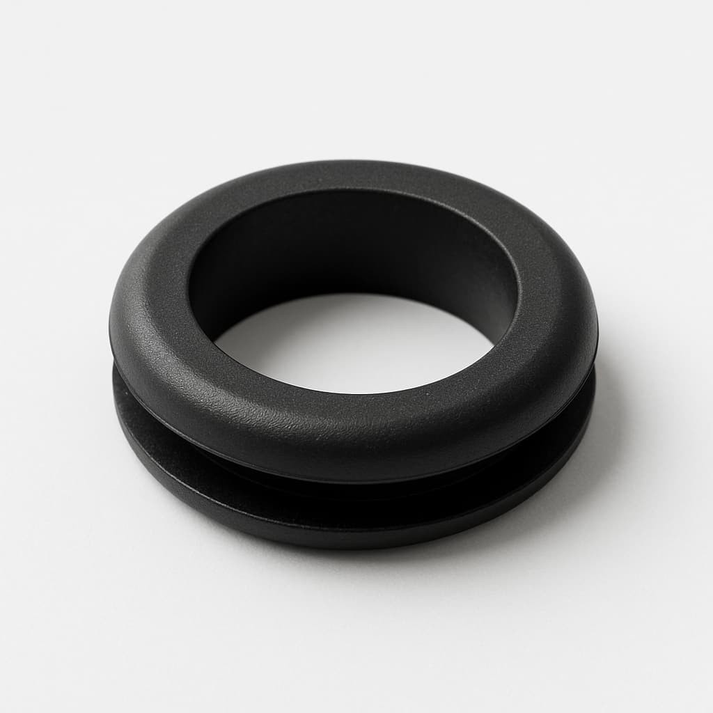 PVC Grommet, Black, 14 mm Panel Hole — illustrative AI-generated image