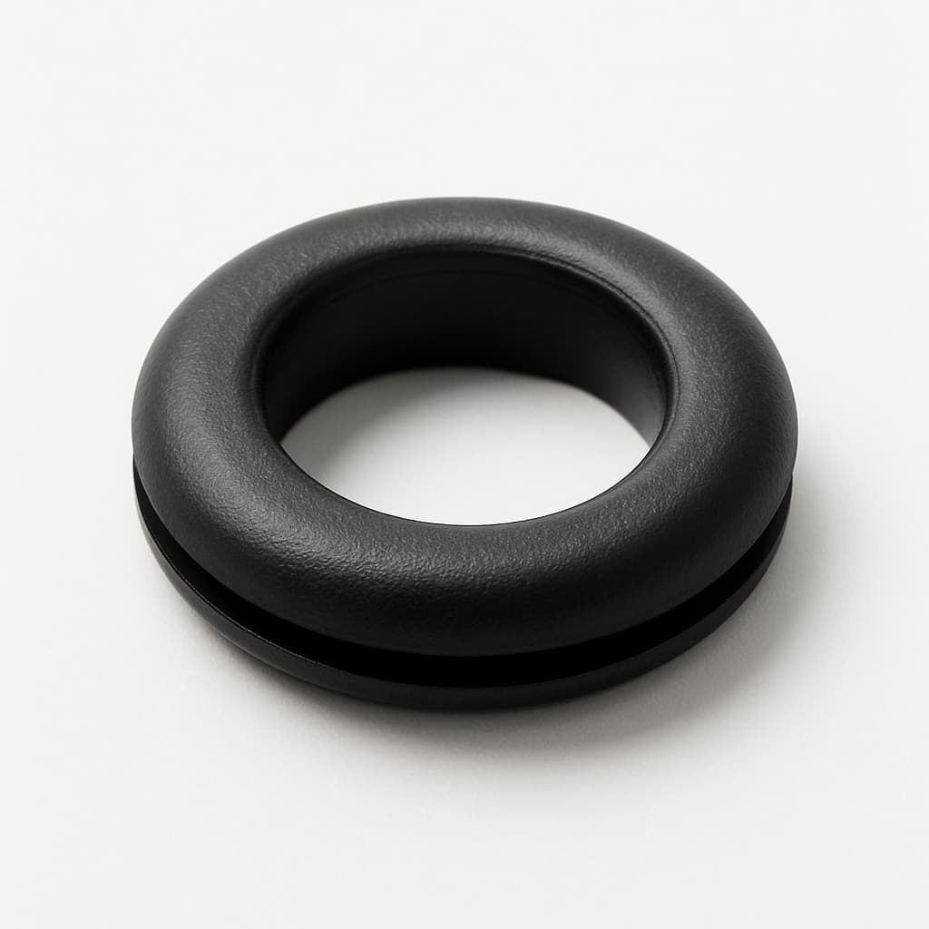 PVC Grommet, Black, 14 mm Panel Hole — illustrative AI-generated image