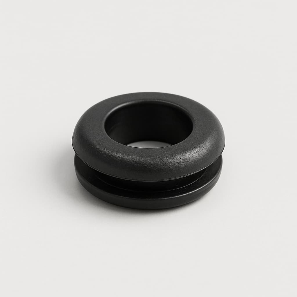 PVC Grommet, Black, 9.5 mm Panel Hole — illustrative AI-generated image