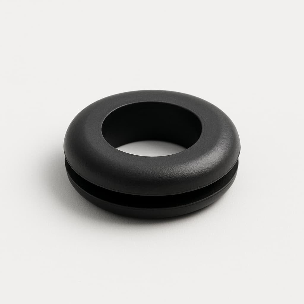 PVC Black Grommet, 6 mm Panel Hole — illustrative AI-generated image