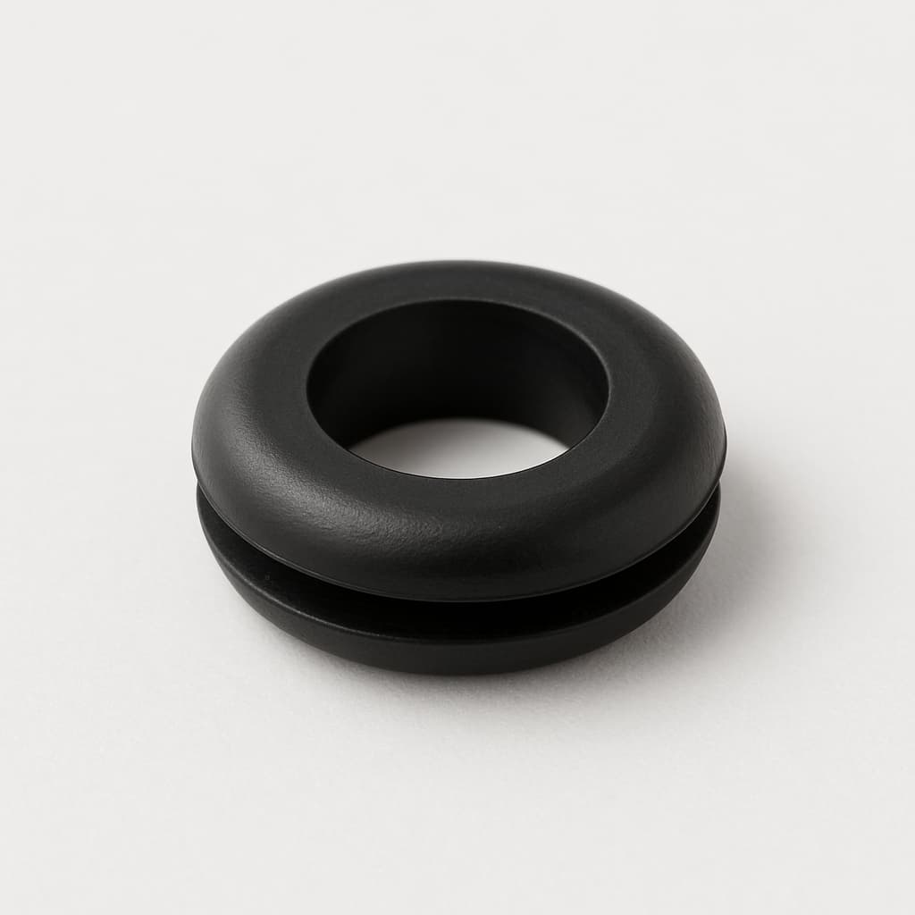 PVC Black Grommet, 6 mm Panel Hole — illustrative AI-generated image