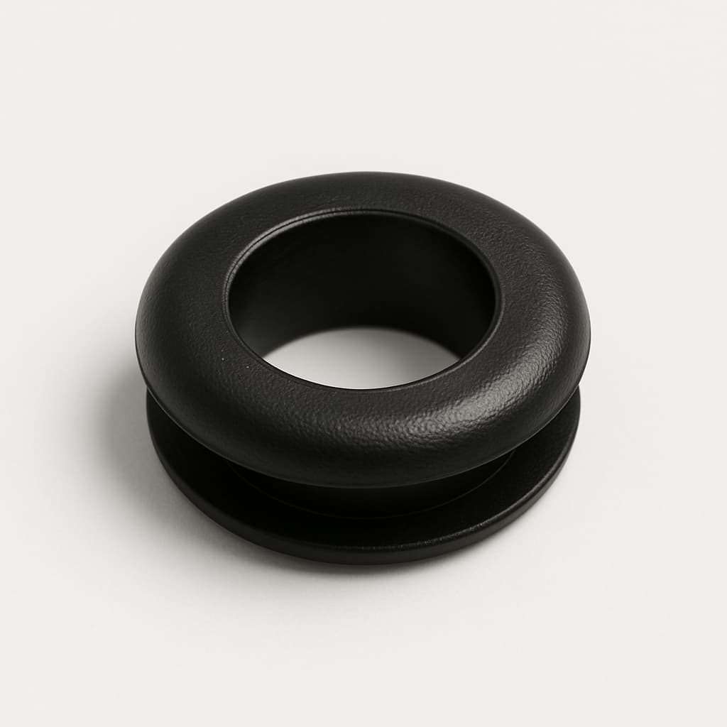 PVC Grommet, Black, 6 mm Panel Hole — illustrative AI-generated image