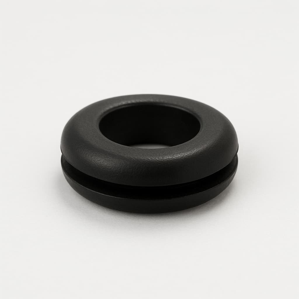 PVC Grommet, Black, 6 mm Panel Hole — illustrative AI-generated image