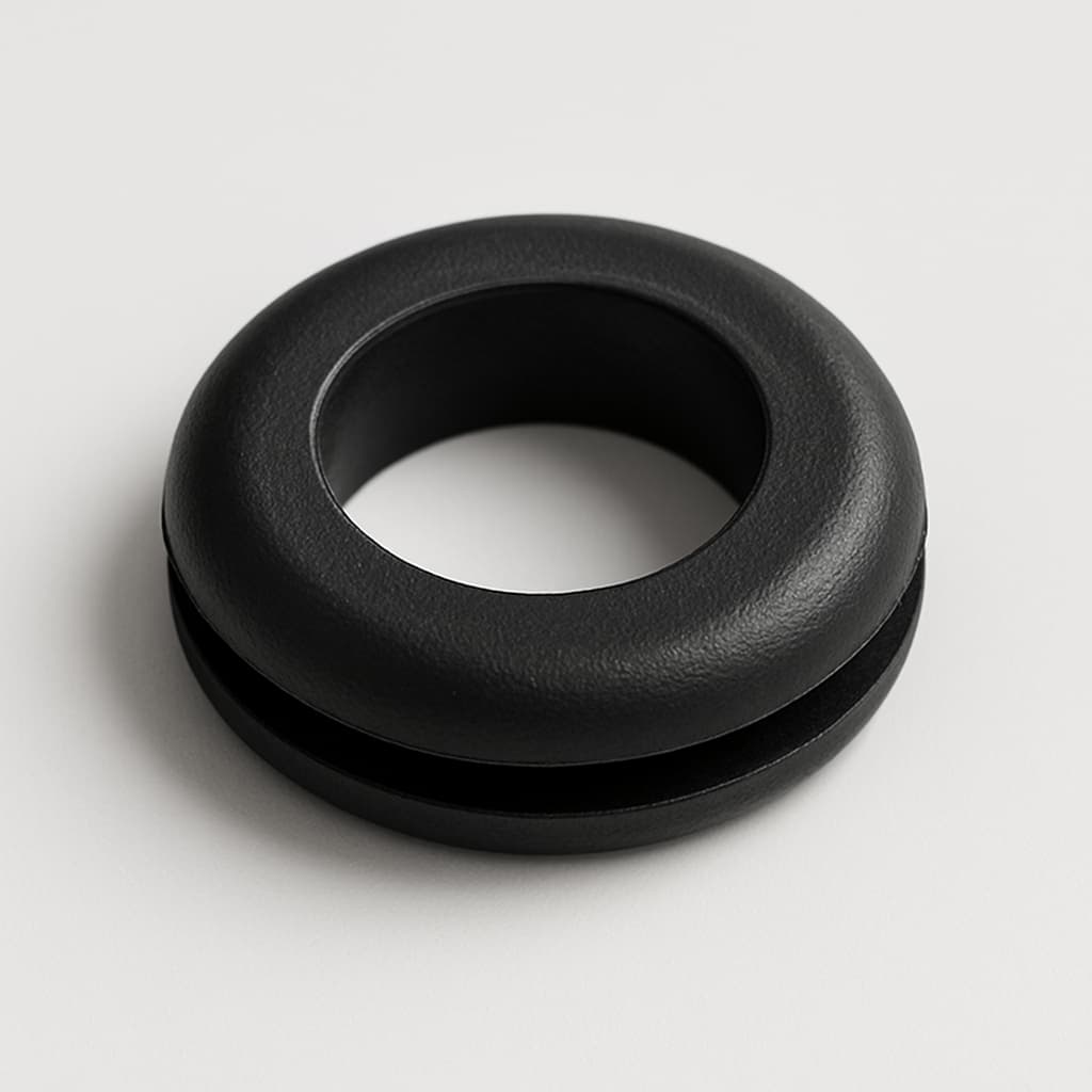 PVC Grommet, Black, 6 mm Panel Hole — illustrative AI-generated image