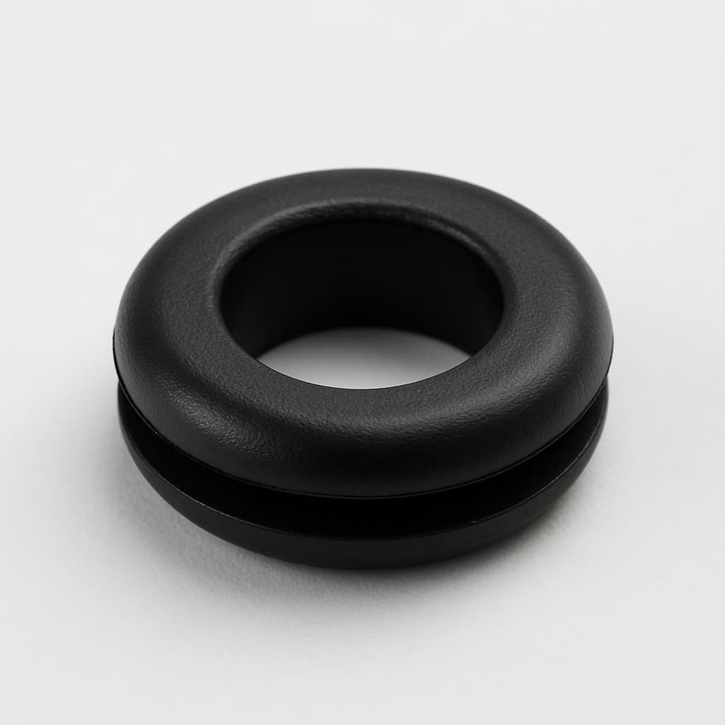 PVC Grommet, Black, 6 mm Panel Hole — illustrative AI-generated image