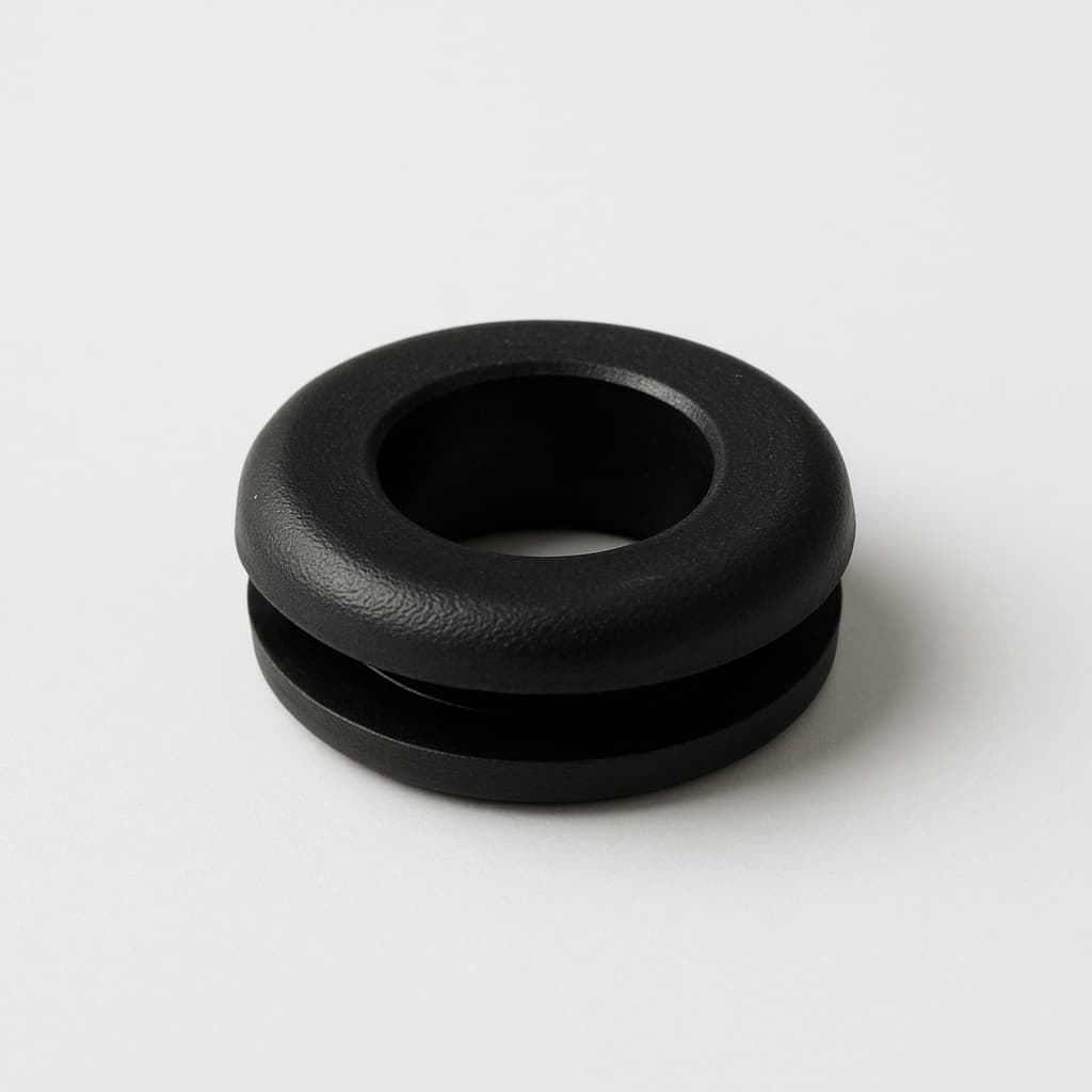 PVC Grommet, Black, 6 mm Panel Hole — illustrative AI-generated image