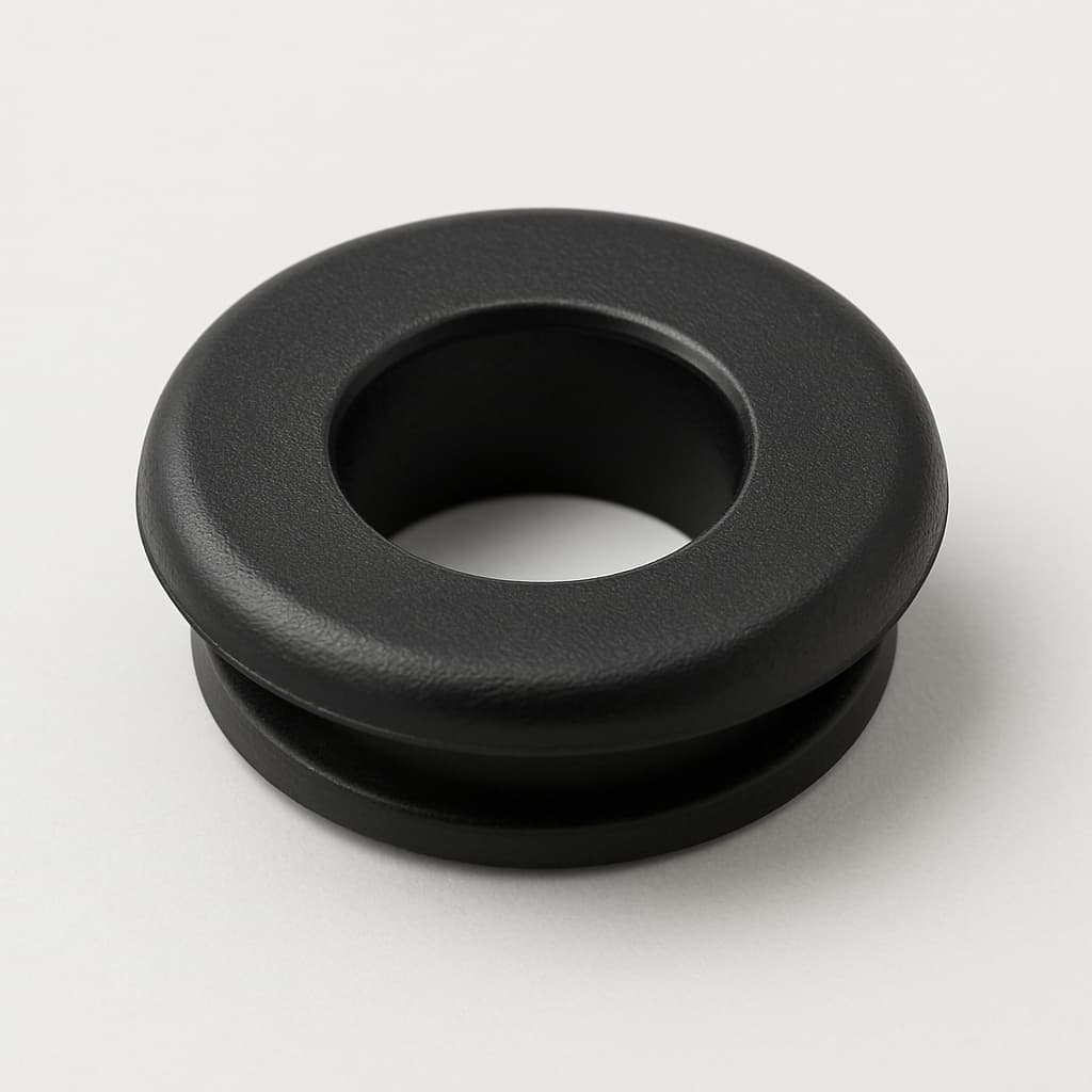 PVC Grommet, Black, 8 mm Panel Hole — illustrative AI-generated image