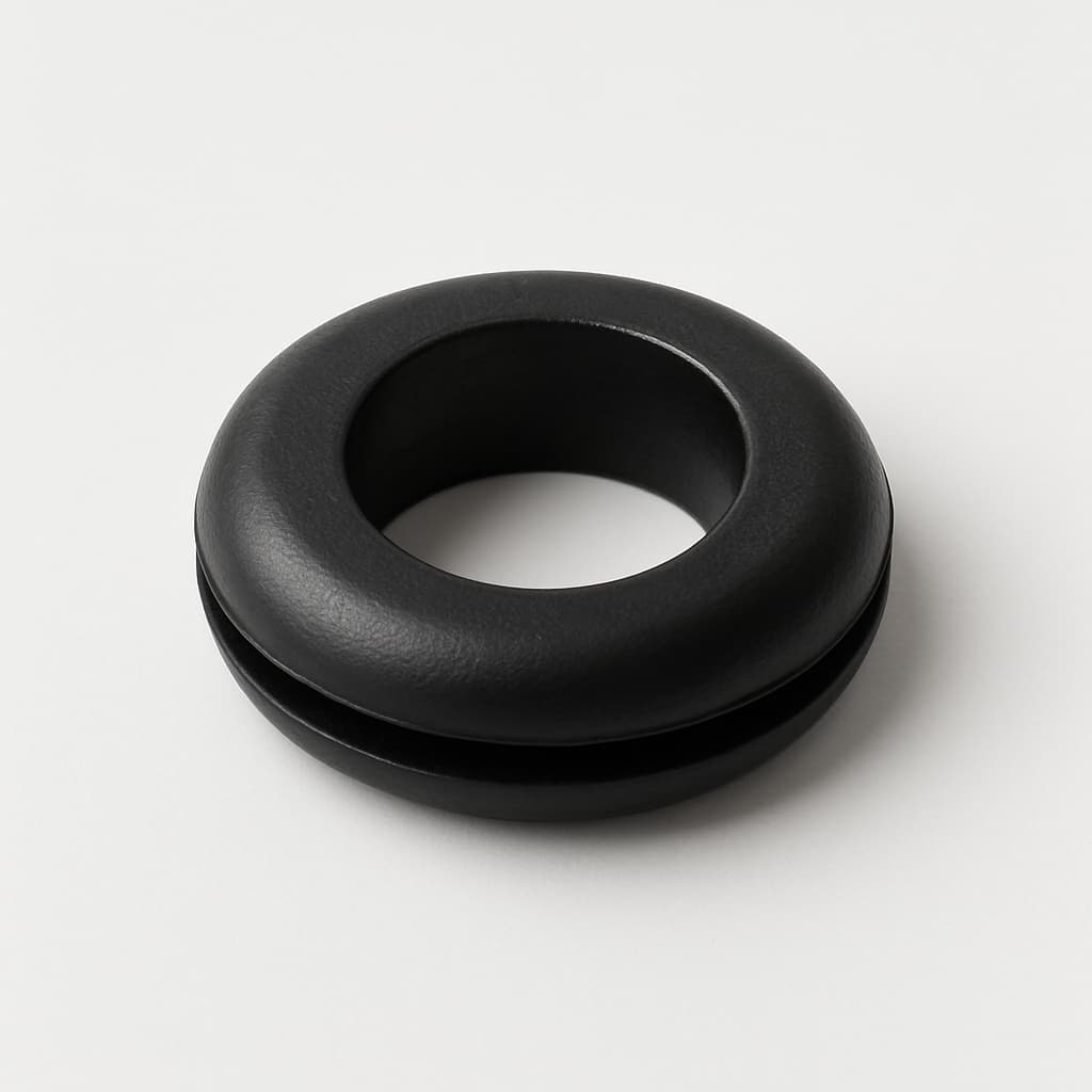 PVC Grommet, Black, 8 mm Panel Hole — illustrative AI-generated image