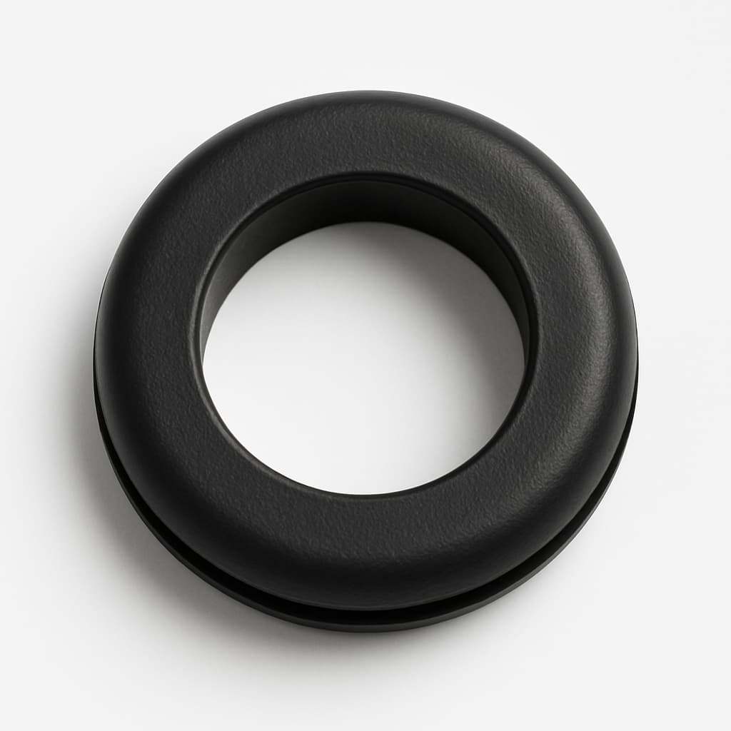 PVC Grommet, Black, 8 mm Panel Hole — illustrative AI-generated image