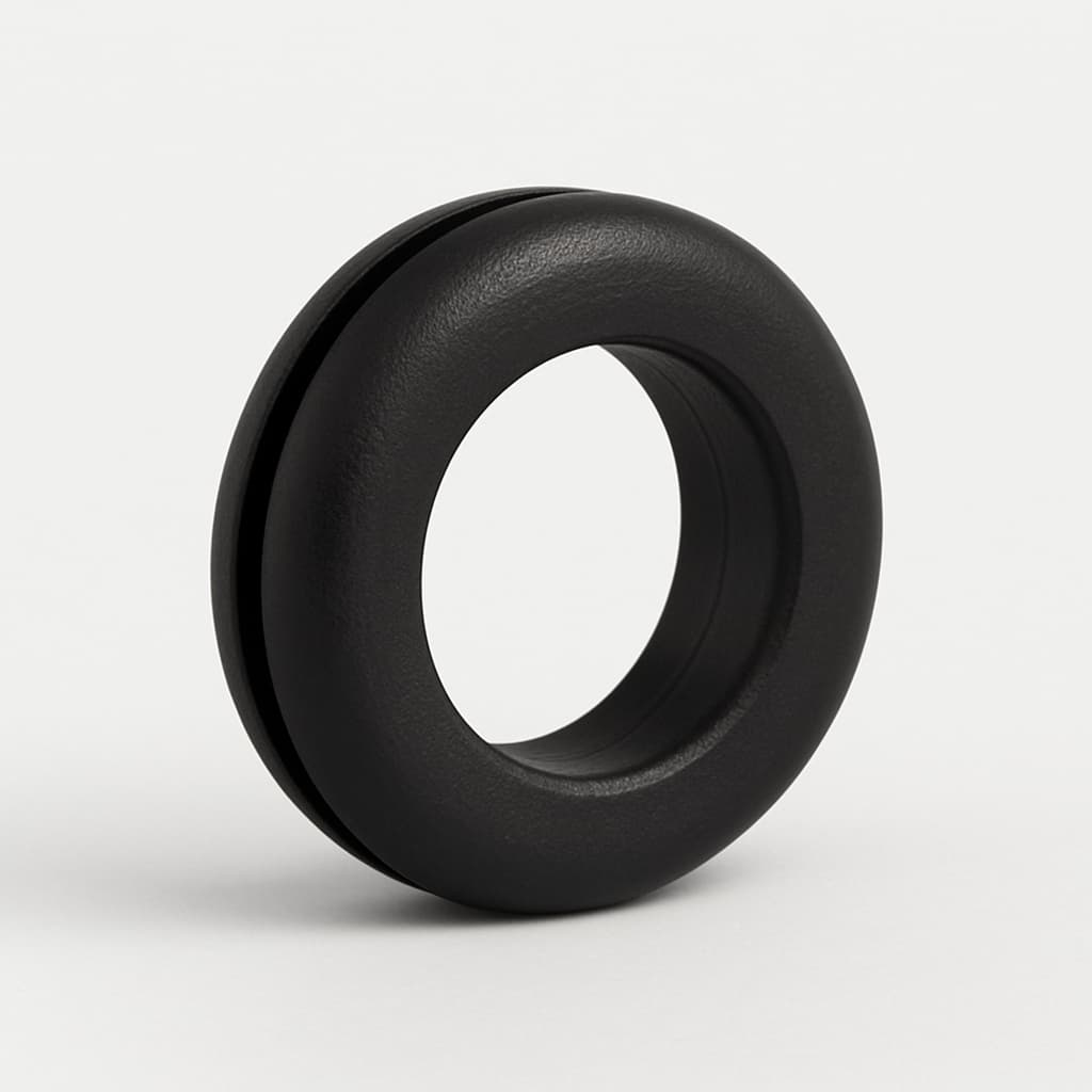 PVC Black Grommet, 8 mm Panel Hole — illustrative AI-generated image