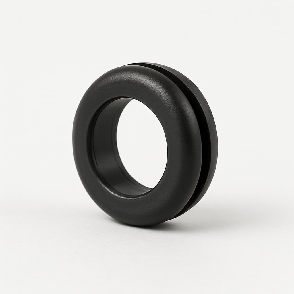 PVC Black Grommet, 8 mm Panel Hole — illustrative AI-generated image