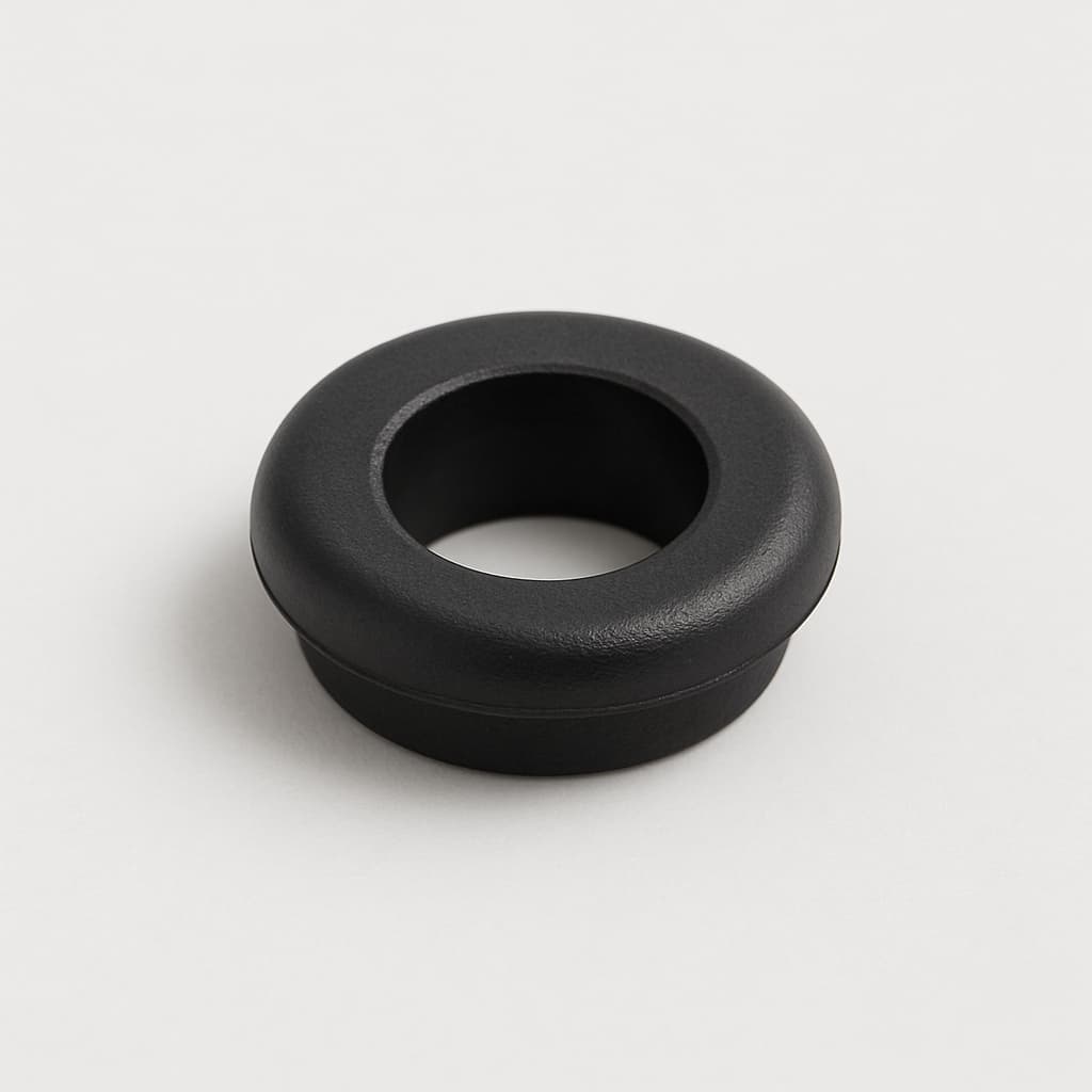 PVC Black Grommet, 8 mm Panel Hole, 3 mm Cable — illustrative AI-generated image