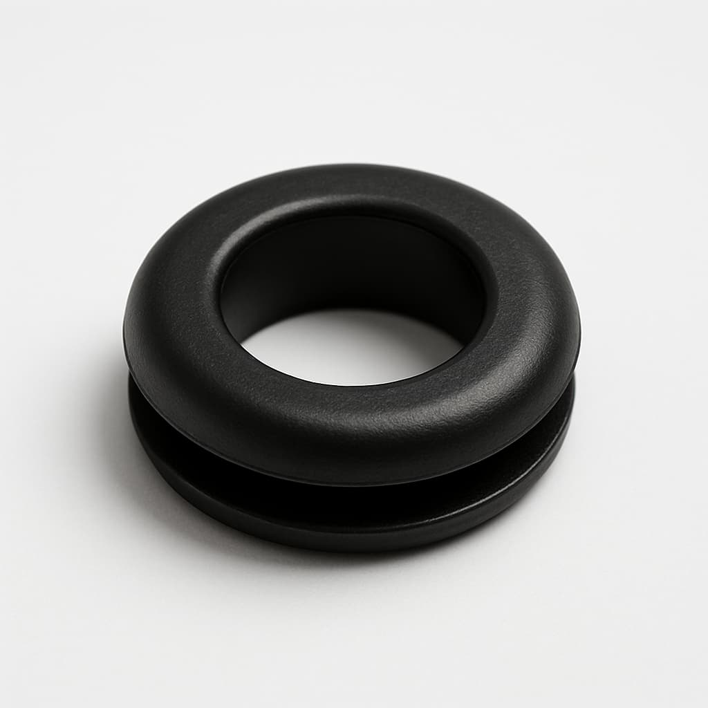 PVC Grommet, Black, 8 mm Panel Hole — illustrative AI-generated image